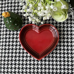 Colorful heart-shaped pet feeding dish