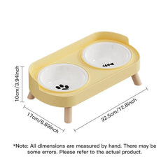 Pet cat dual bowl feeder, height adjustable cat and dog water dispenser