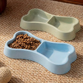 Plastic pet dual bowl cat dog 2-in-1 water dispenser, anti slip and durable, feeding bowl pet