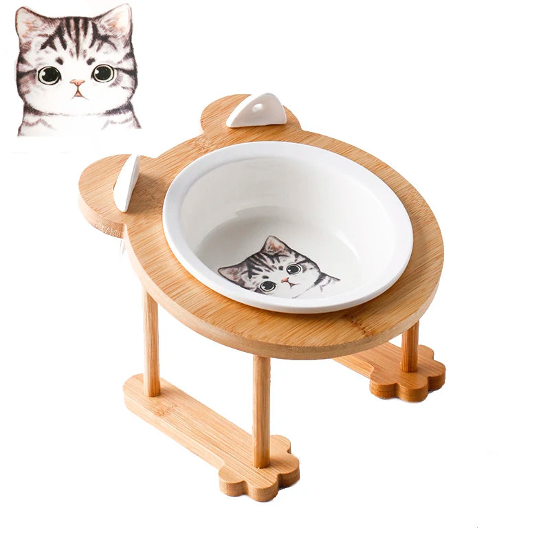Ceramic cat bowl dog bowl single/double pet bowl cat/dog feeder