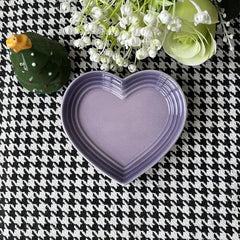 Colorful heart-shaped pet feeding dish