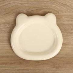 Durable plastic PP cat bowl, cute kitten bowl, teddy bear pet supplies