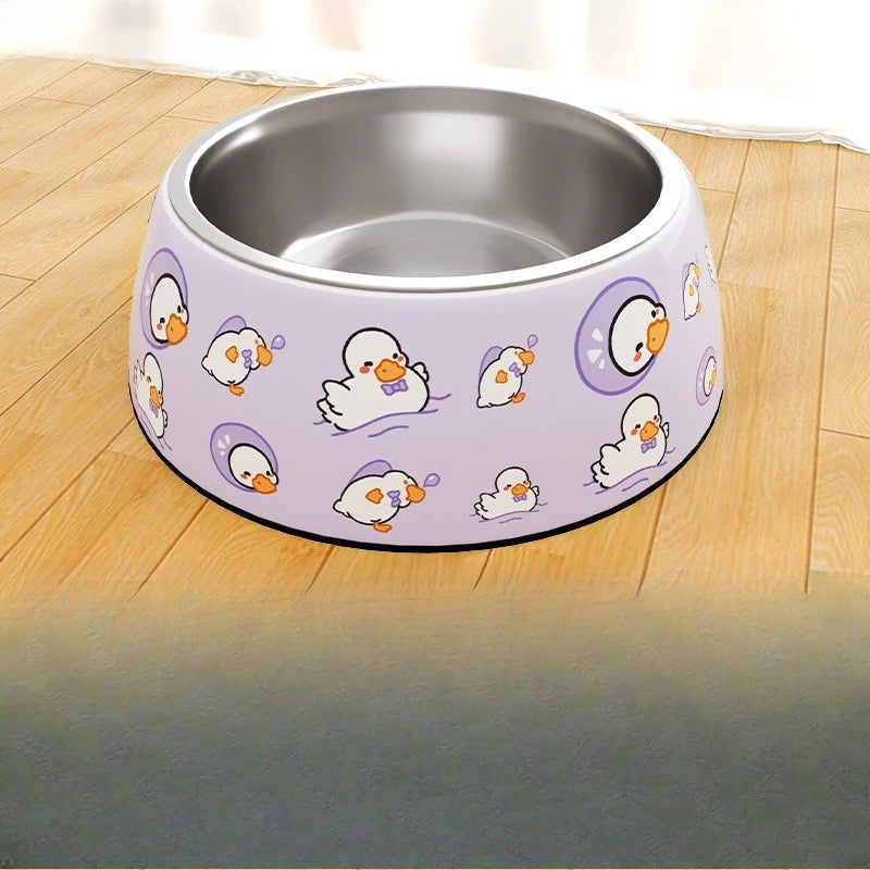 Pet feeding bowl for cats and dogs, single capacity anti tipping multi-purpose stainless steel indoor daily use