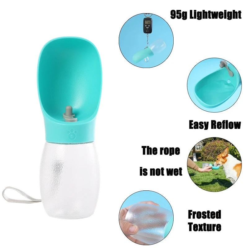 300ML Dog Water Bottle Portable Pet Water Dispenser For Small Big Dogs Cat Walking Outdoor Travel Leakproof Drinking Bowl Feeder
