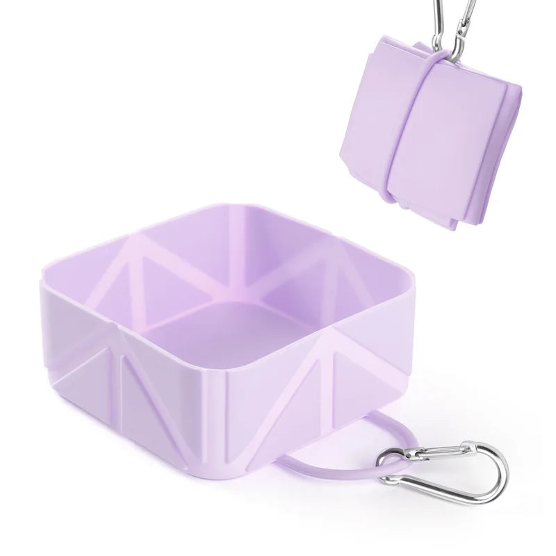 Silicone Foldable Pet Travel Bowl: Portable Dog and Cat Bowl for Outdoor Food and Water - Camping, Hiking, and Outing Use