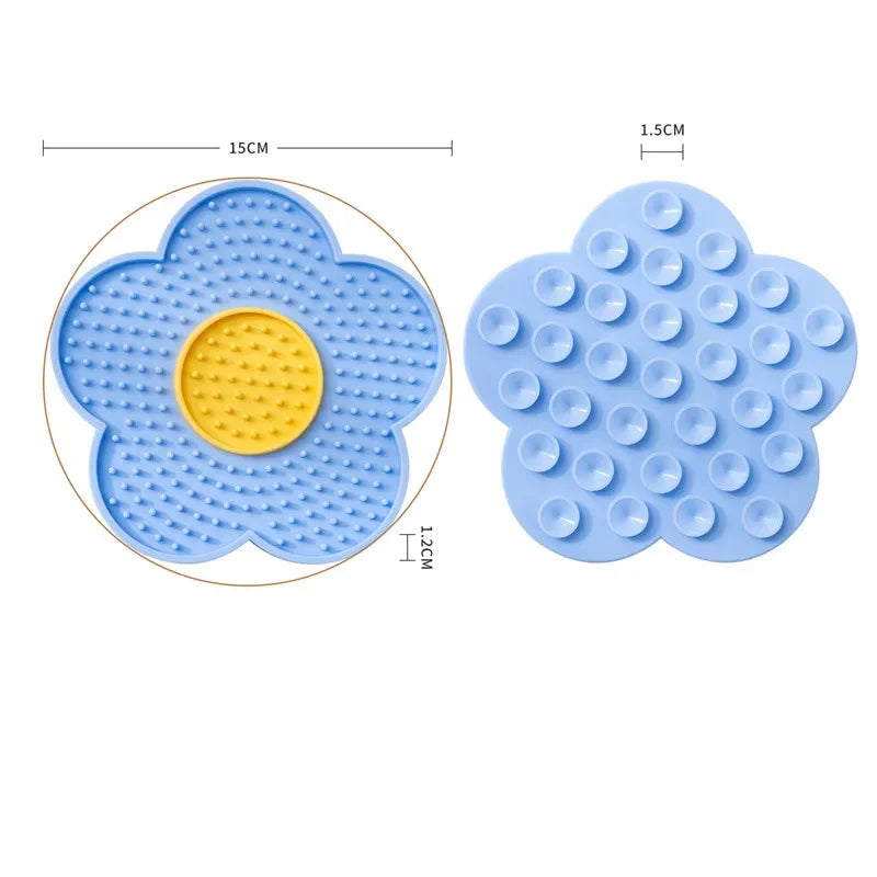 Food grade silicone dog licking pad, cat slow feeding pad, flower shaped pet