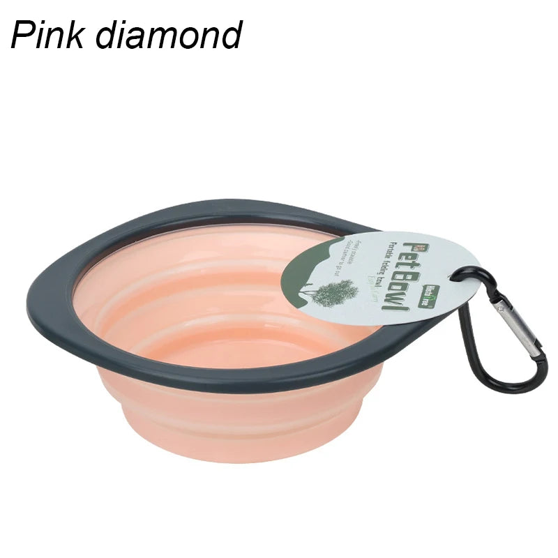 Pet food bowl, cat and dog food, pet silicone folding portable 2-in-1