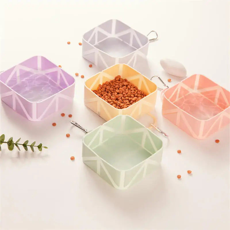 Travel pet accessories, lightweight, anti slip, foldable pet bowl, hiking buckle