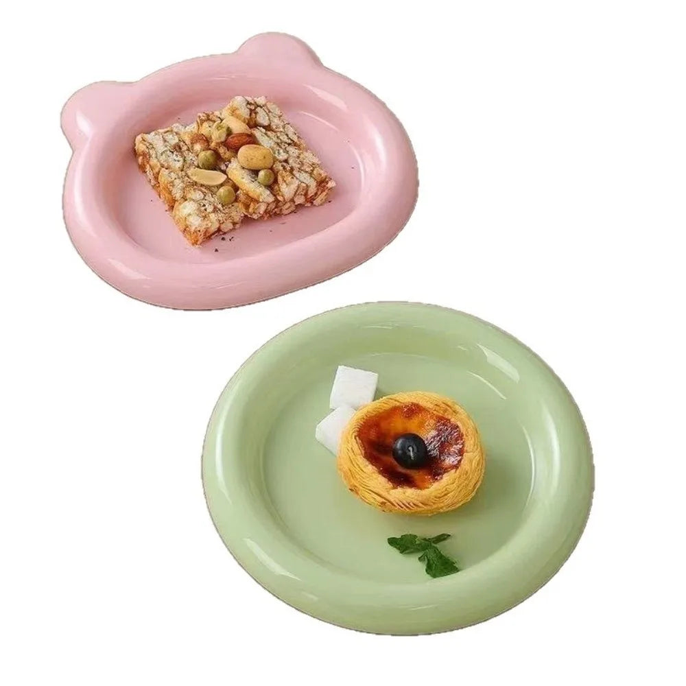 Durable plastic PP cat bowl, cute kitten bowl, teddy bear pet supplies