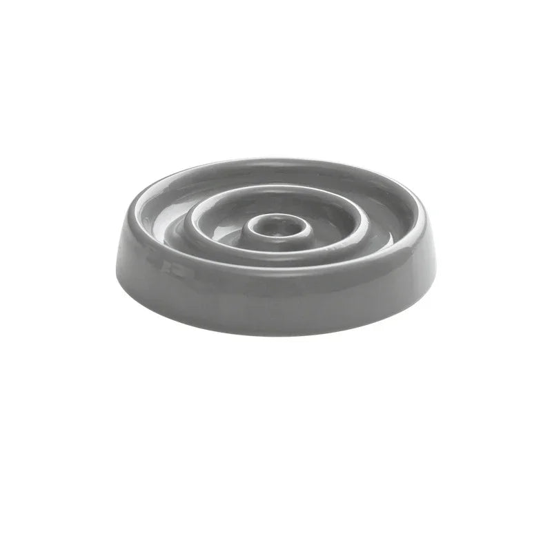 Ceramic anti drum pet feeding container - slow feeding bowl for dogs and cats to prevent rapid feeding