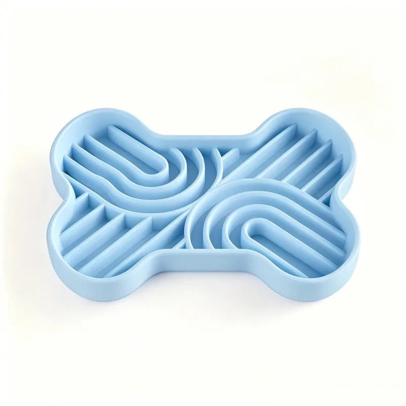 Silicone pet slow-feeding dish for cats and dogs, anti-choking suction cup type slow-feeding bowl