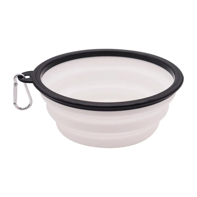 Folding Portable Silicone Dog Feeder Bowl 2-in-1 Pet Dispenser for Outdoor Travel Food And Water Container for Dogs And Cats