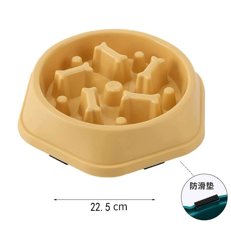 Slow feeding cat bowl anti suffocation cat food bowl anti slip pet slow food dispenser
