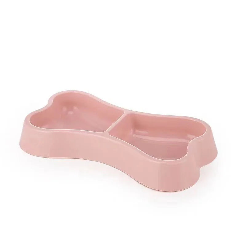 Plastic pet dual bowl cat dog 2-in-1 water dispenser, anti slip and durable, feeding bowl pet