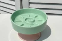 High Foot Slow Feeder Pet Bowl Cat Medium Capacity Anti Choking Anti Tilt Spine Care Ceramic Household Single Bowl