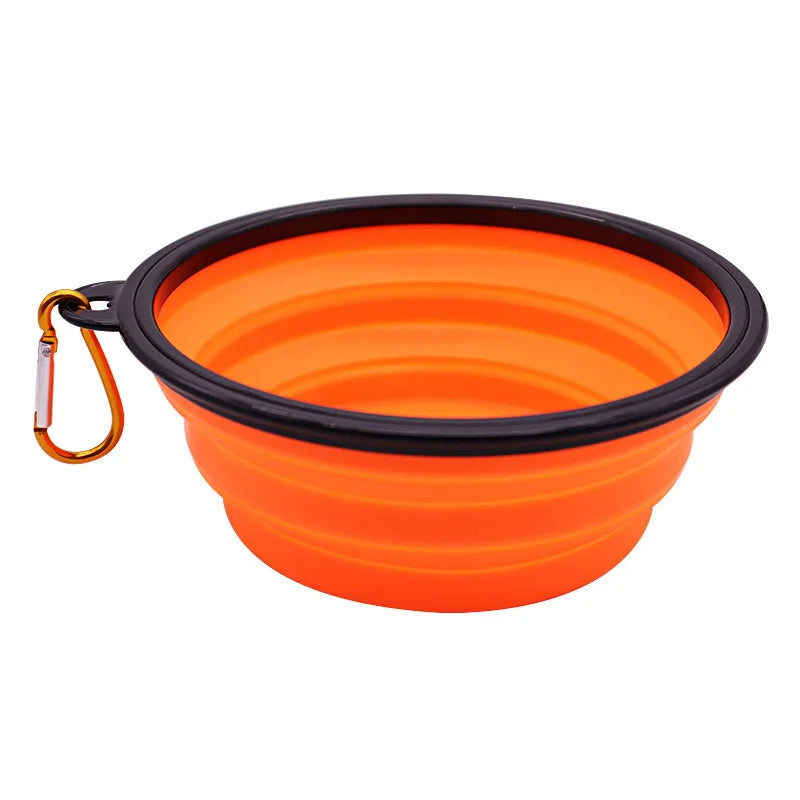 Folding Portable Silicone Dog Feeder Bowl 2-in-1 Pet Dispenser for Outdoor Travel Food And Water Container for Dogs And Cats