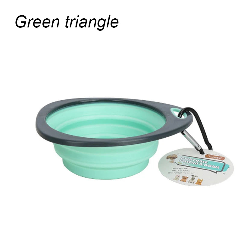 Pet food bowl, cat and dog food, pet silicone folding portable 2-in-1