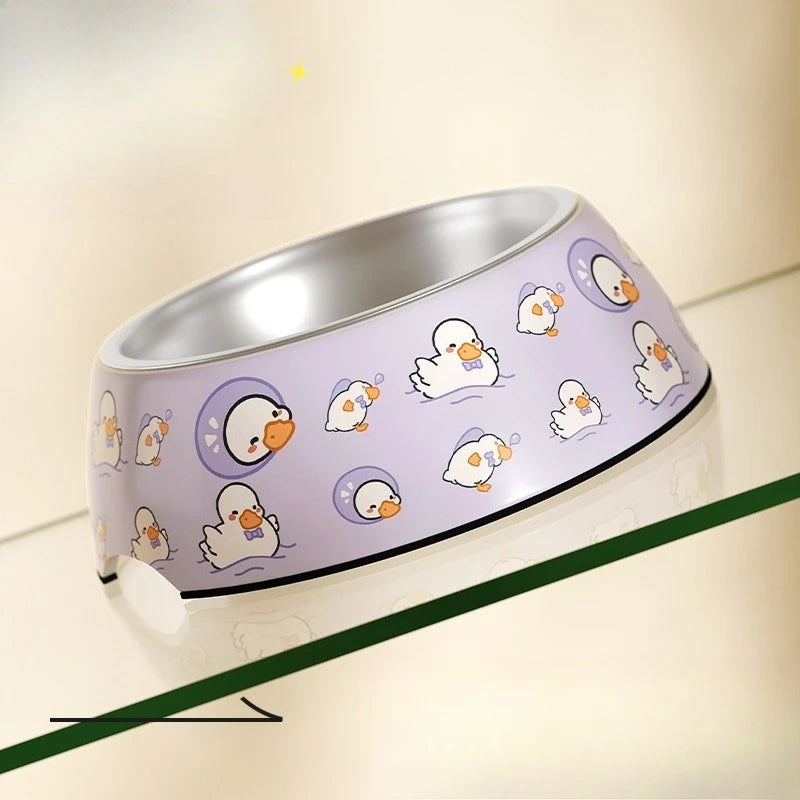 Pet feeding bowl for cats and dogs, single capacity anti tipping multi-purpose stainless steel indoor daily use