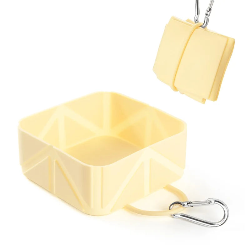 Silicone Foldable Pet Travel Bowl: Portable Dog and Cat Bowl for Outdoor Food and Water - Camping, Hiking, and Outing Use