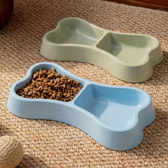 Plastic pet dual bowl cat dog 2-in-1 water dispenser, anti slip and durable, feeding bowl pet