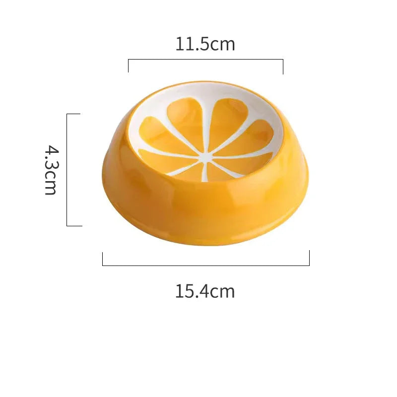 Cute design pet ceramic bowl watermelon strawberry shaped cat food bowl